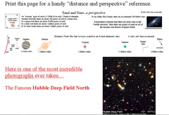Distance/Sand vs Stars HUBBLE image