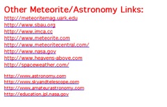 Other meteorite links